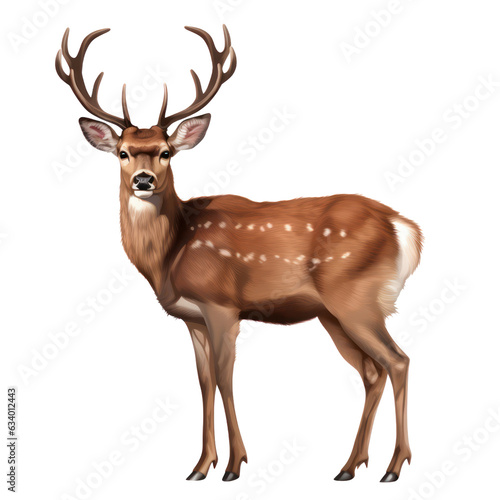 Print op canvas A deer isolated on transparent background png.