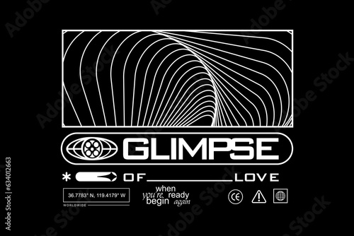 Creative glimpse streetwear clothing tee concept vector graphic design templates