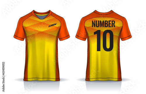 t-shirt sport design template, Soccer jersey mockup for football club. uniform front and back view.