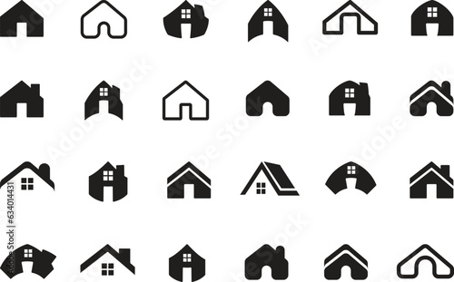 Home icon collection. Real estate symbols for apps and websites photo