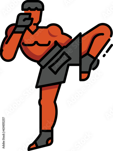 MMA boxer knee kick icon