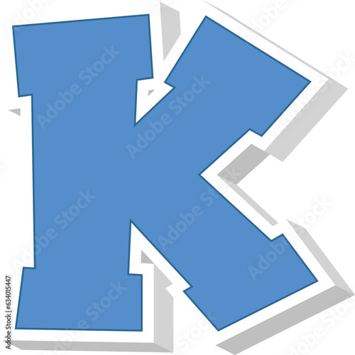 Bold scrapbook alphabet uppercase letters K