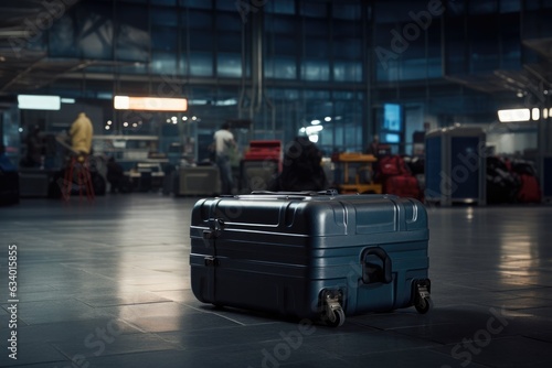 Suitcase with luggage at airport 