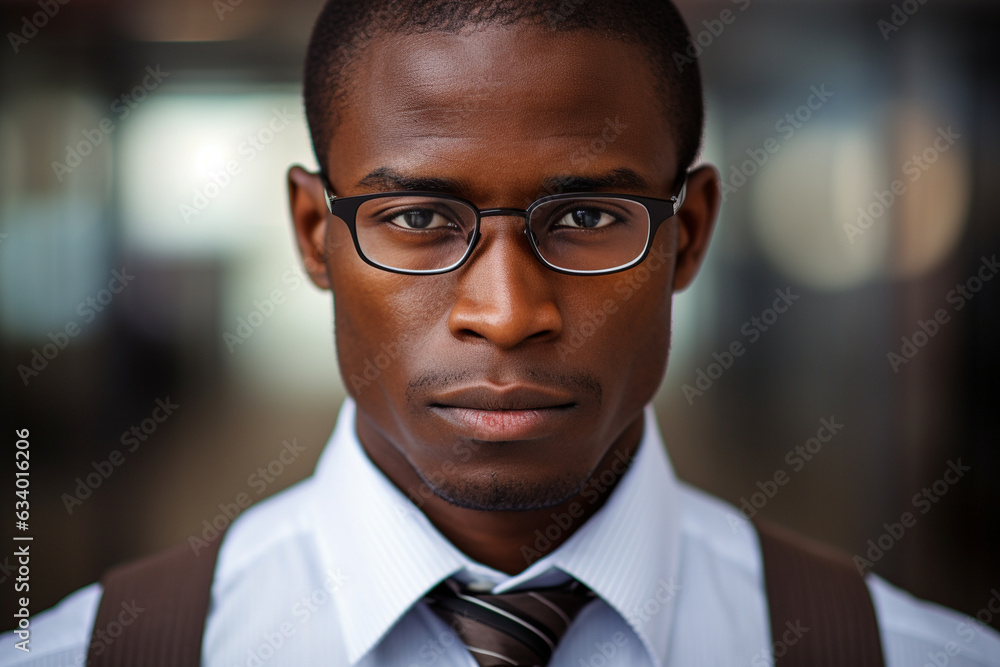 A close-up portrait of an office worker, their confident gaze reflecting their professionalism A close-up portrait of an office worker, their confident gaze reflecting their professionalism