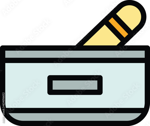 Ashtray icon outline vector. Cigar tobacco. Smoker vape color flat