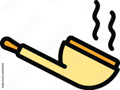 Smoking pipe icon outline vector. Cigar smoke. Vape health color flat