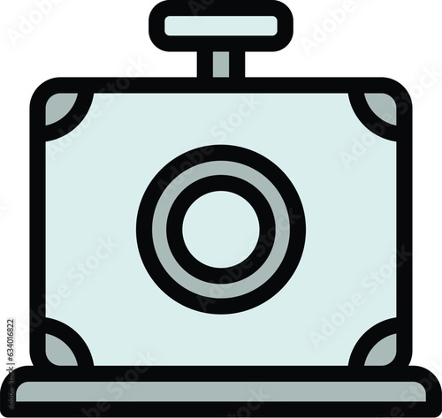 Table cigar cutter icon outline vector. Cigarette tobacco. Leaf drink color flat