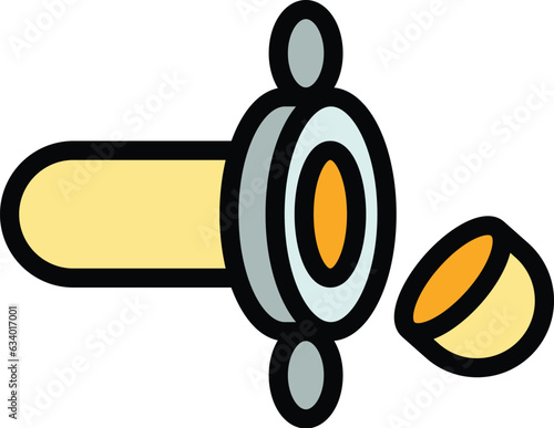 Tube cigar cutter icon outline vector. Smoke filter. Vape nicotine color flat