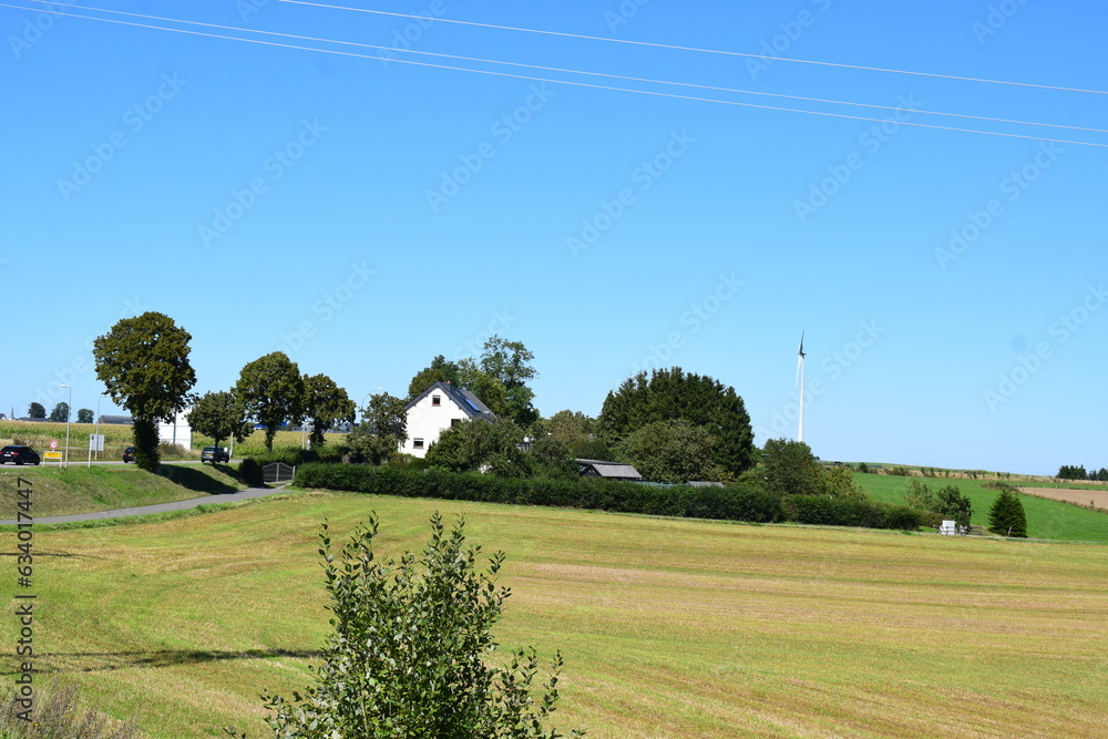 small settlement in summer landscape