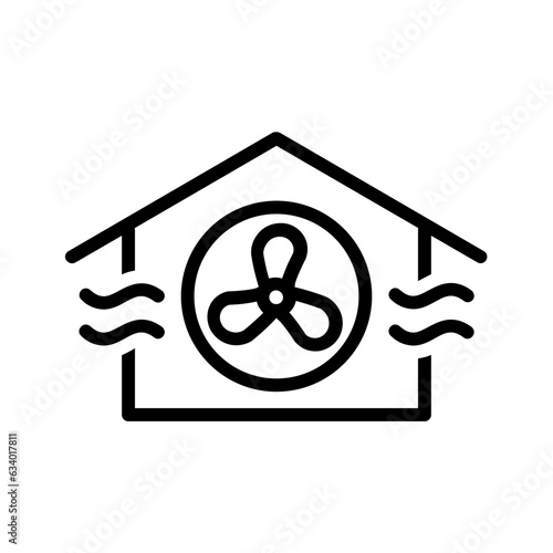 black line icon for Vent