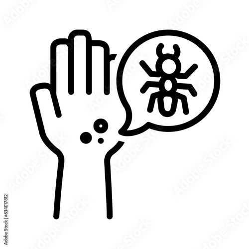 black line icon for Ant bite