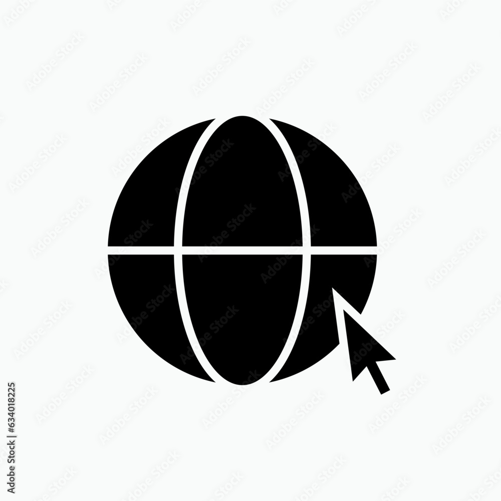 Browser Icon. Globe and Cursor Symbol - Vector. Browser Icon. Globe and Cursor Symbol - Vector.