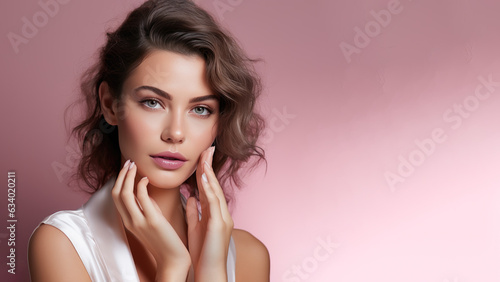 Woman Fashion makeup and care for hands cosmetics, Facial treatment, beauty and spa, Skin care