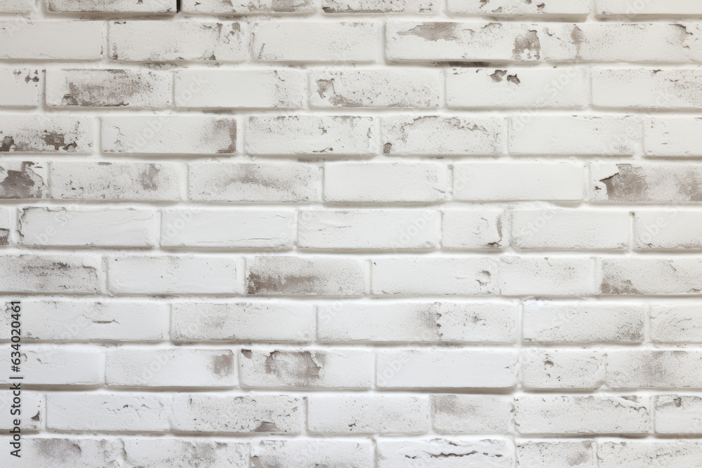 Fototapeta premium Aged white brick wall texture. Vintage charm and time-worn elegance for rustic ambiance and distinctive backgrounds