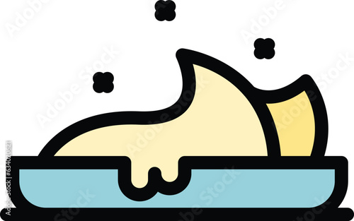 Food nectar icon outline vector. Honey bee. Flower propolis color flat