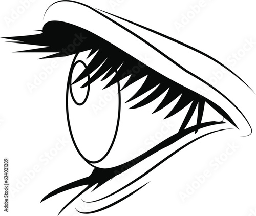 Free vector eyes expression line art side view
