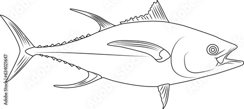 Free vector tuna fish outline illustration