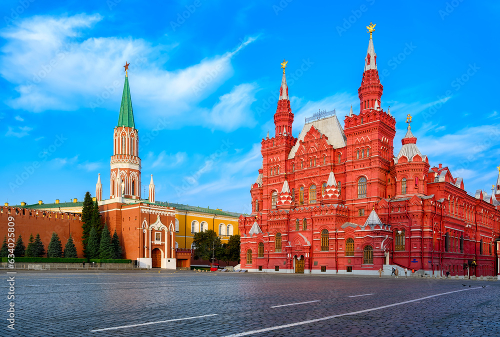 Red Square, Moscow Kremlin in Moscow, Russia. Architecture and landmarks of Moscow.