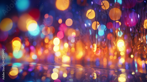 The charging process captured in soft focus, creating an enchanting backdrop of colorful bokeh lights 