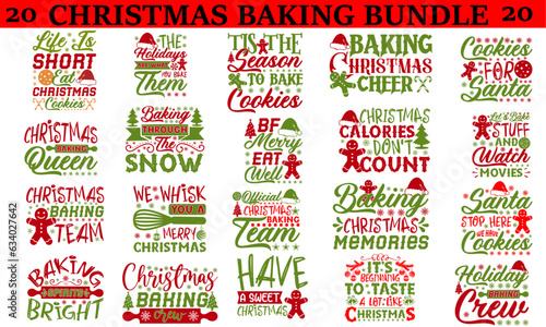 Christmas typography t shirt bundle ,  Christmas Baking Svg Bundle , Holiday Baking Svg Bundle