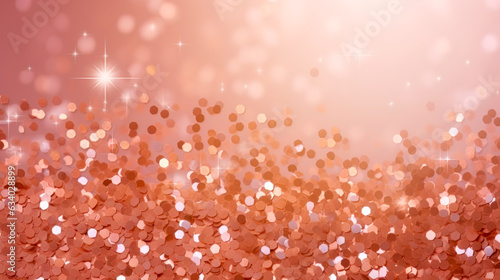 Glitter Pink Background with Pink and Gold Confetti A Chic and Trendy Image for Text or Graphics AI Generative