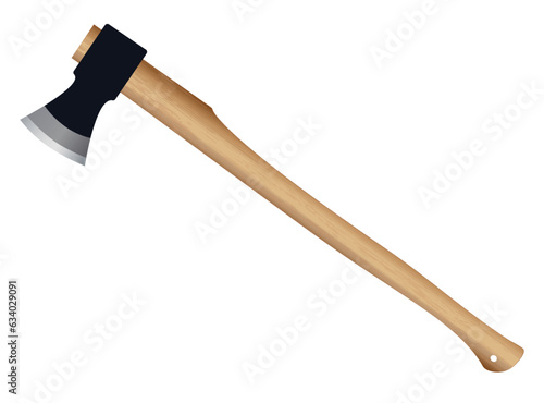 Wood splitting axe isolated on white, vector illustration