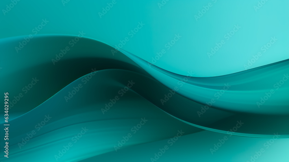 Fototapeta premium Teal Wave on a Gradient Background A Cool and Refreshing Image for Text or Graphics AI Generative