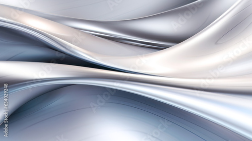 Silver Background with a Smooth and Flowing Texture AI Generative