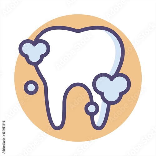 tooth cleaning icon. Thin line tooth cleaning icon from dental health collection. Editable tooth cleaning symbol can be used web and mobile