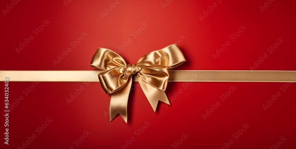 Buntes Geschenkband kontrastiert mit rotem Hintergrund Buntes Geschenkband kontrastiert mit rotem Hintergrund