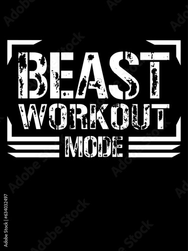 Beast Workout Mode Muscular Bodybuilder Sport Logo