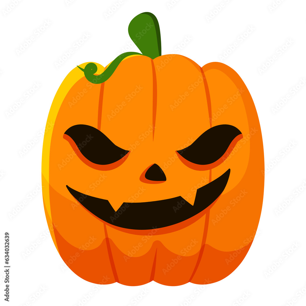 Halloween pumpkin scary face spooky sticker illustration on transparent background Halloween pumpkin scary face spooky sticker illustration on transparent background