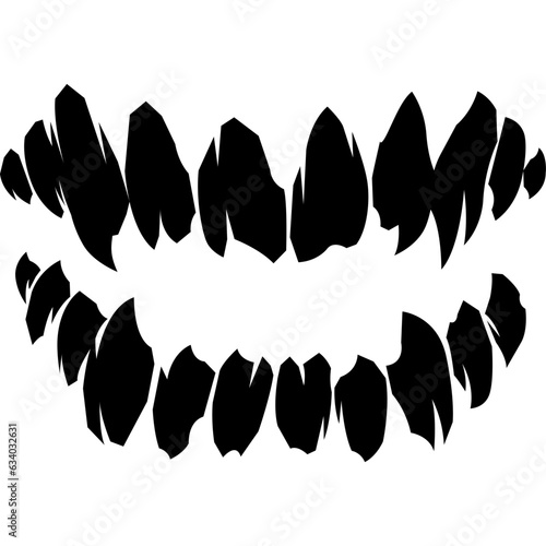 horror zombie fangs teeth clip
