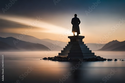 silhouette of a person on the beach