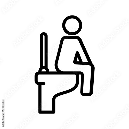 Black line icon for Defecate