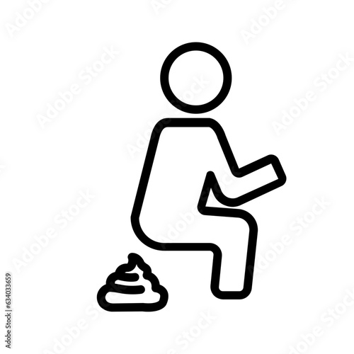 Black line icon for Defecate