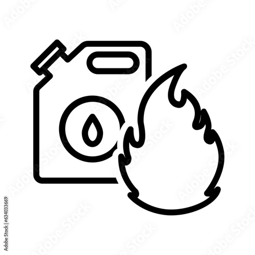 Black line icon for Flammable
