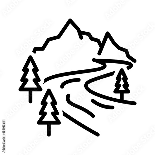 Black line icon for Landscape