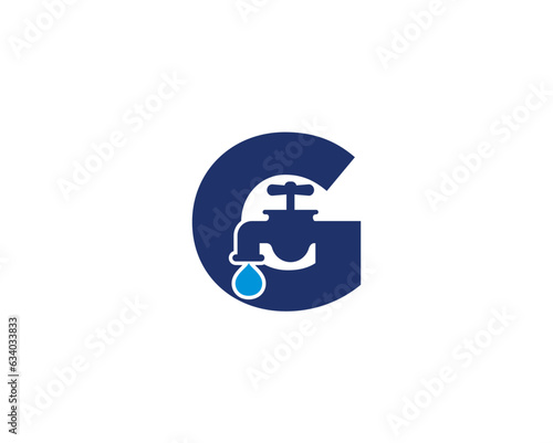 Letter G and Faucet Logo Design 001