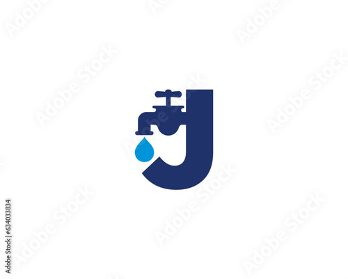 Letter J and Faucet Logo Design 001