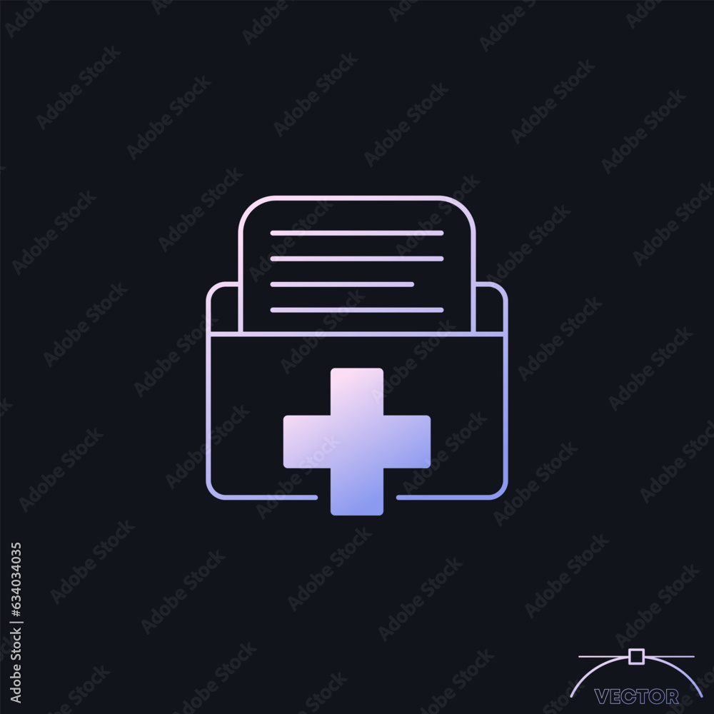 medical history or patient file vector icon medical history or patient file vector icon