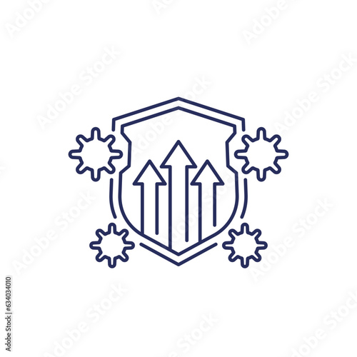 immune booster icon, boost immune system line vector