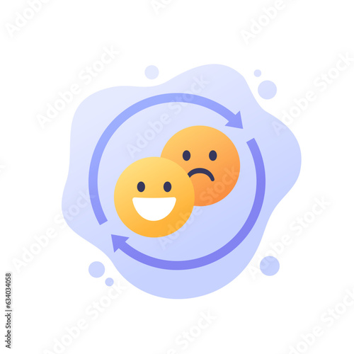mood swings vector illustration with emoji