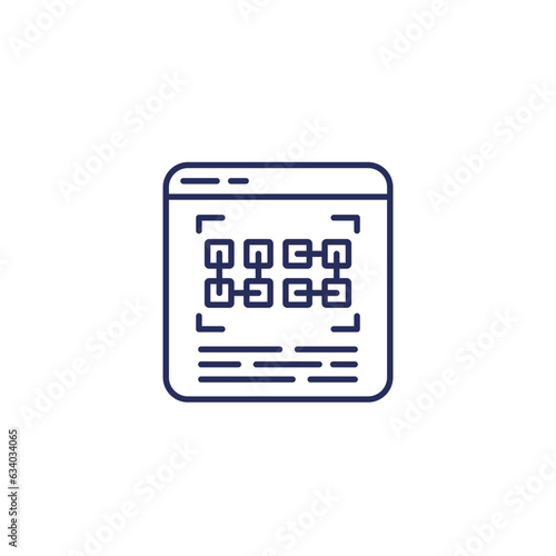 pattern recognition software line icon on white