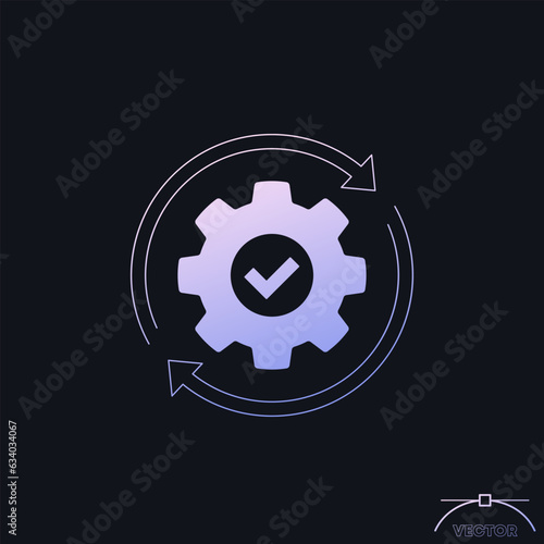operation, process vector icon with a gear