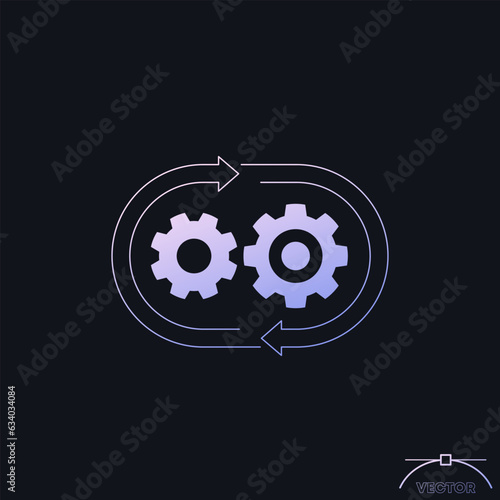 production cycle and operations icon, vector