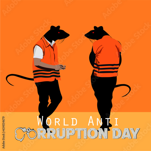 Vector illustration: World anti corruption day.  Can be used for posters, banners and templates.