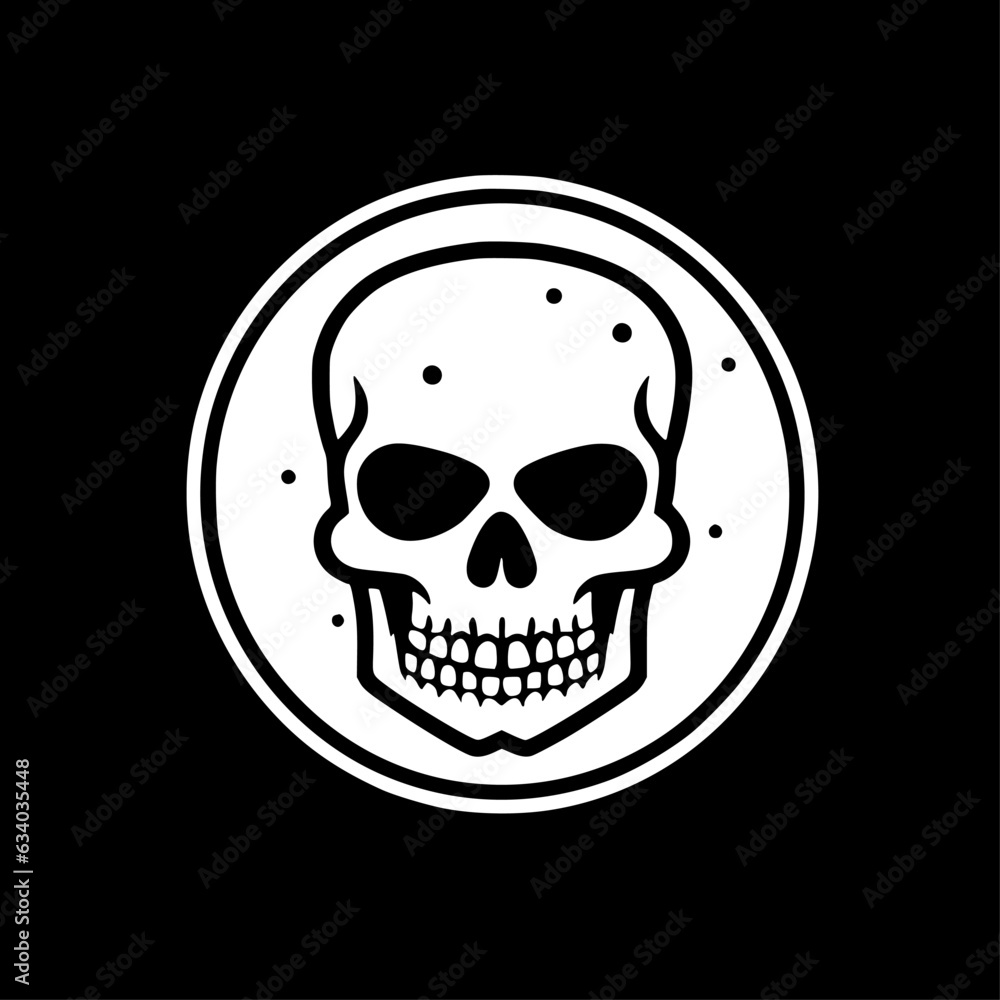 Fototapeta premium Skull | Black and White Vector illustration