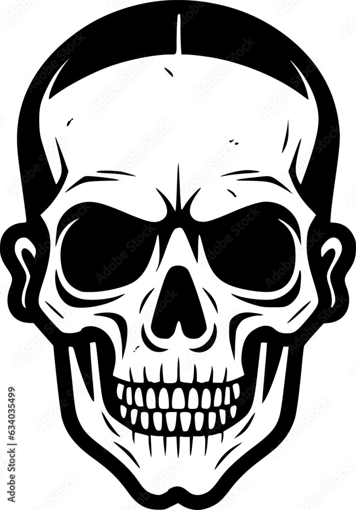 Fototapeta premium Skull | Black and White Vector illustration