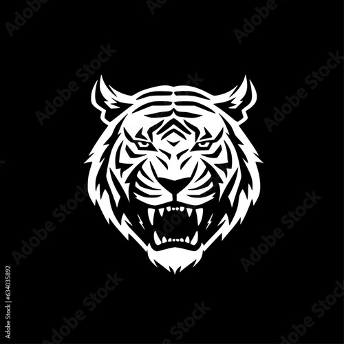 Tiger   Black and White Vector illustration